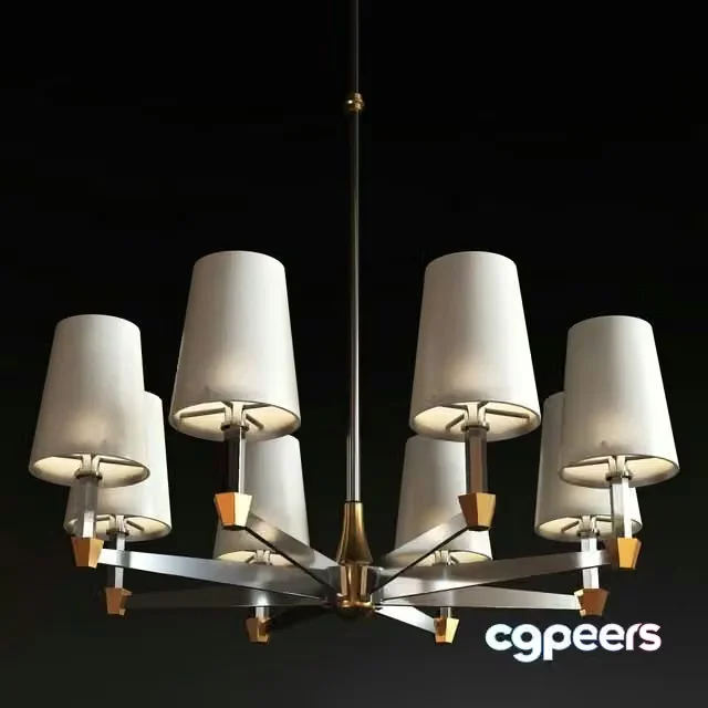 3ds Max Free – Eight branch chandeliers