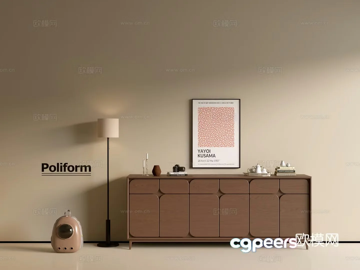 Modern wood grain cabinet ins wind minimalist wind cabinet whole cabinet sideboard balcony cabinet storage 3D model