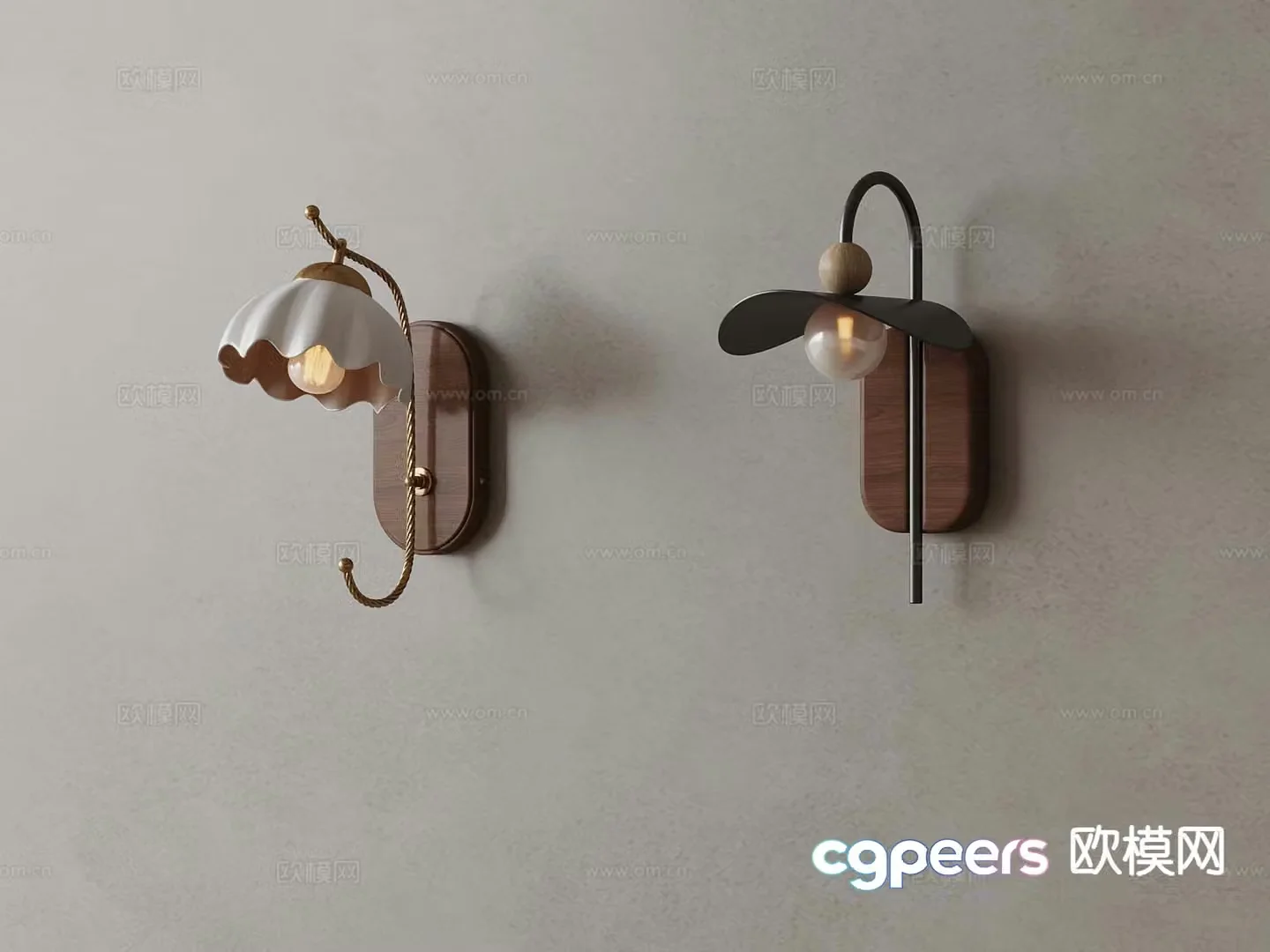 Medieval style wall lamp retro wall lamp 3d model