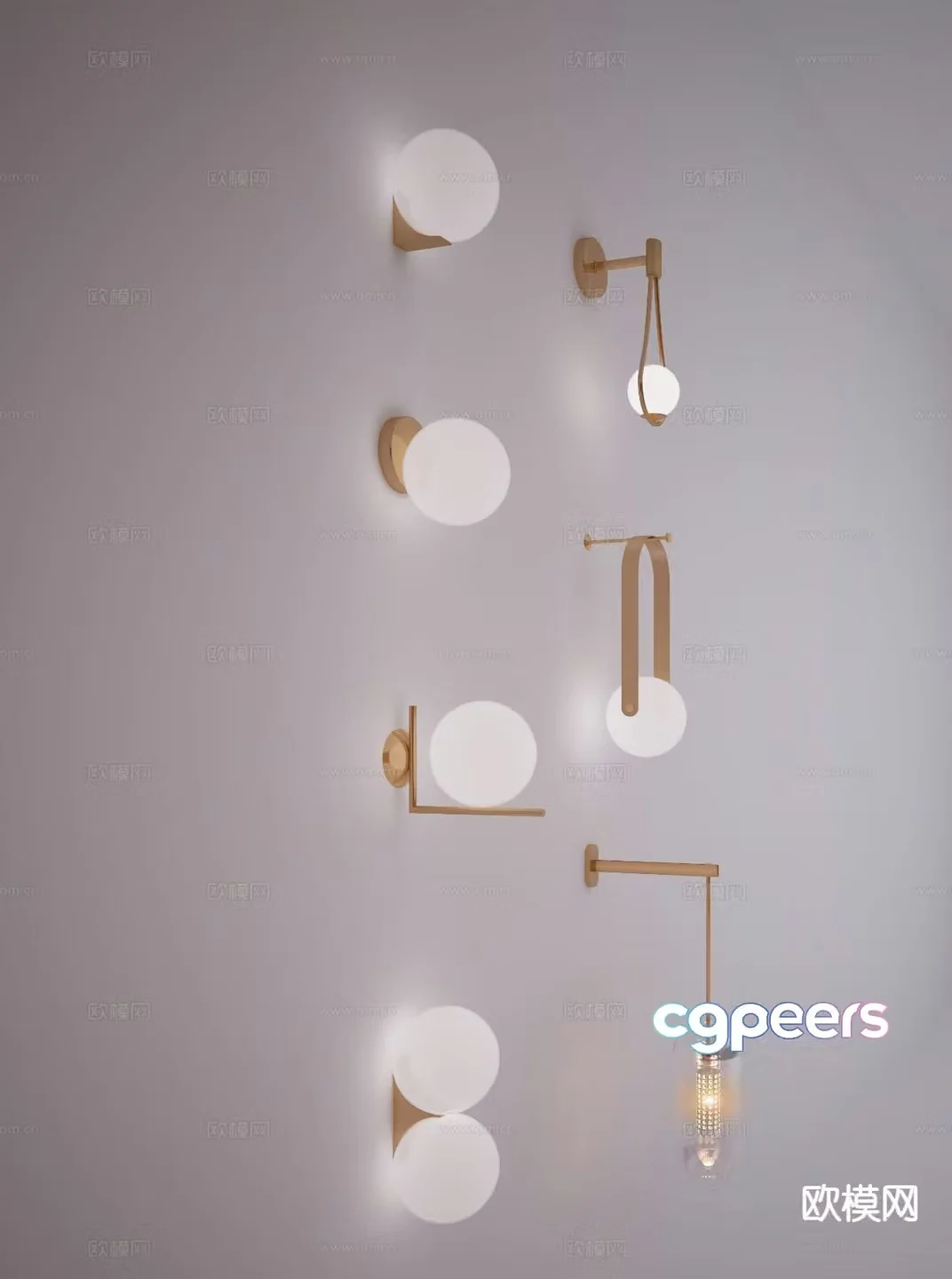 Light luxury wall lamp 3D model