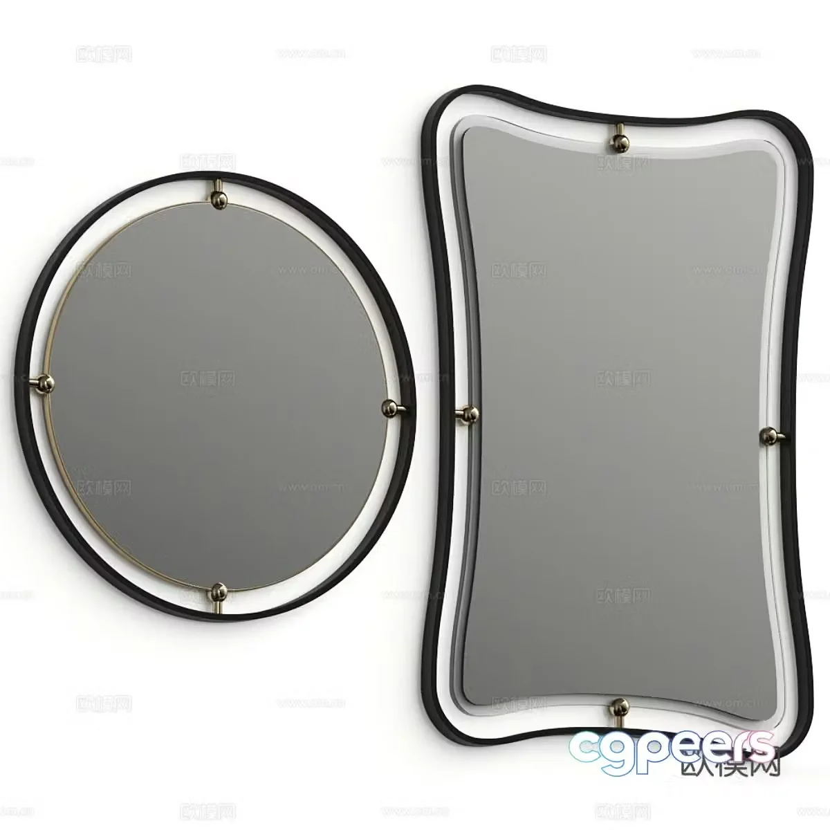 Mirror Decorative Mirror Dressing Mirror Makeup Mirror Wall Mirror Decorative Pendant Wall Decorative 3D Model