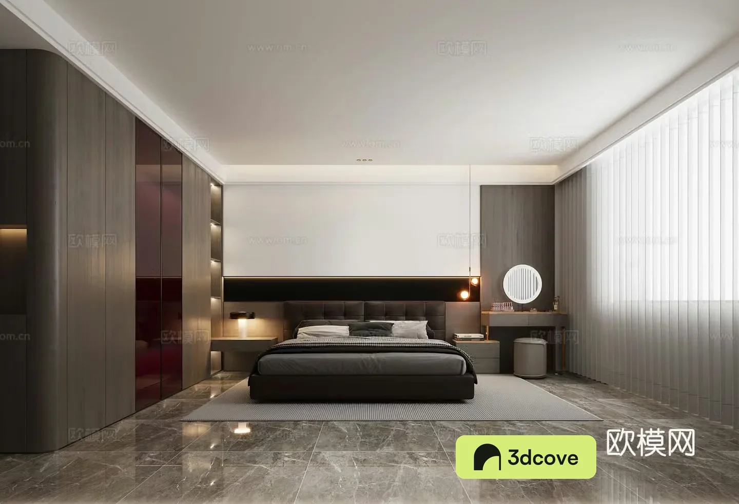 Modern light luxury Italian bedroom