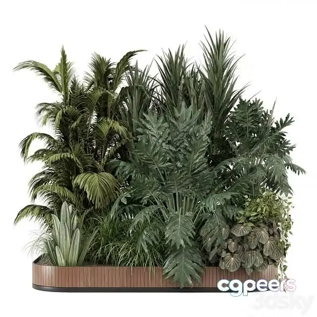 3ds Max Free – Outdoor Garden Set Bush and Tree 2565