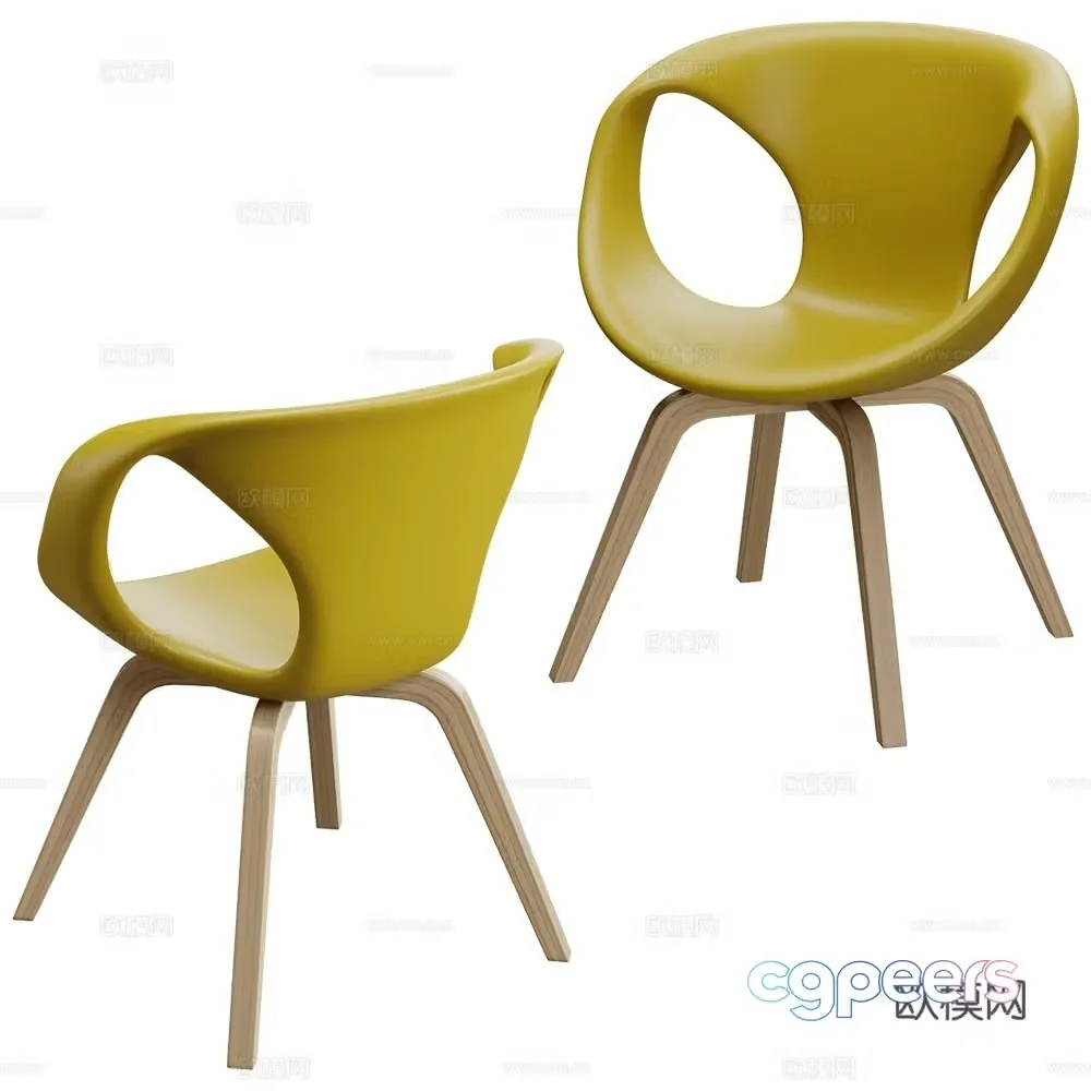 Tonon Italia special shaped single chair plastic dining chair 3d model