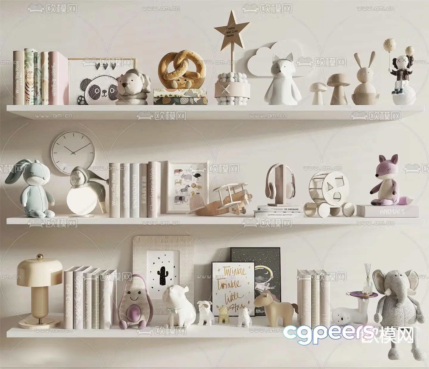 Children’s ornaments books dolls toys 3d model