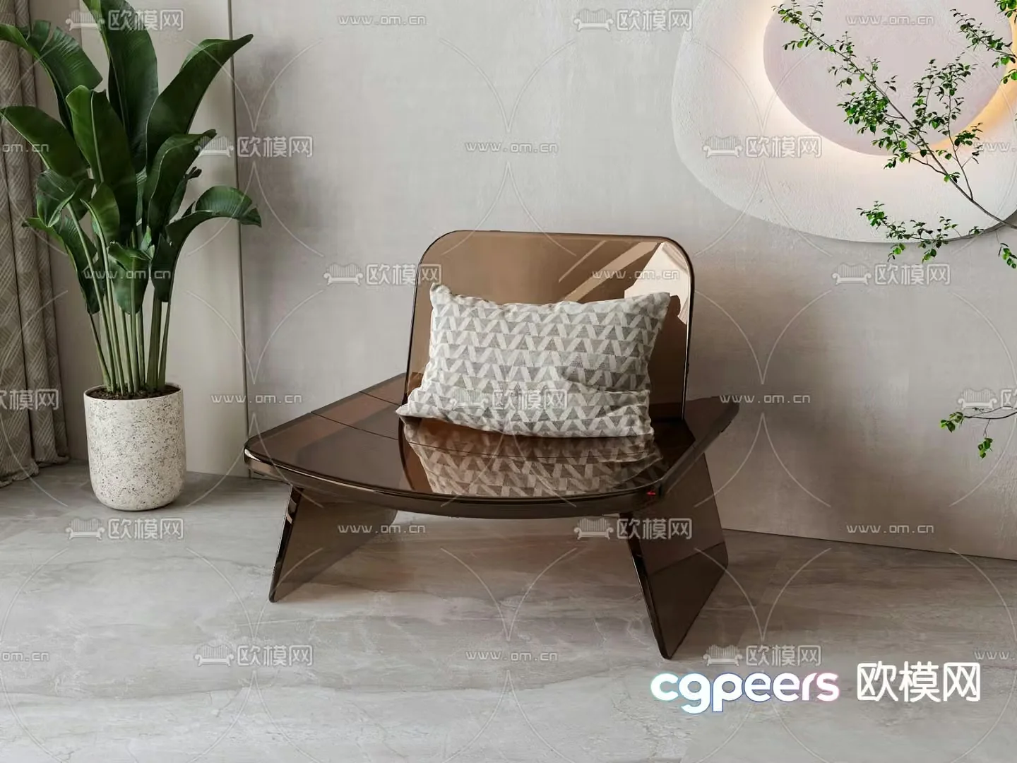 Acrylic leisure chair 3d model