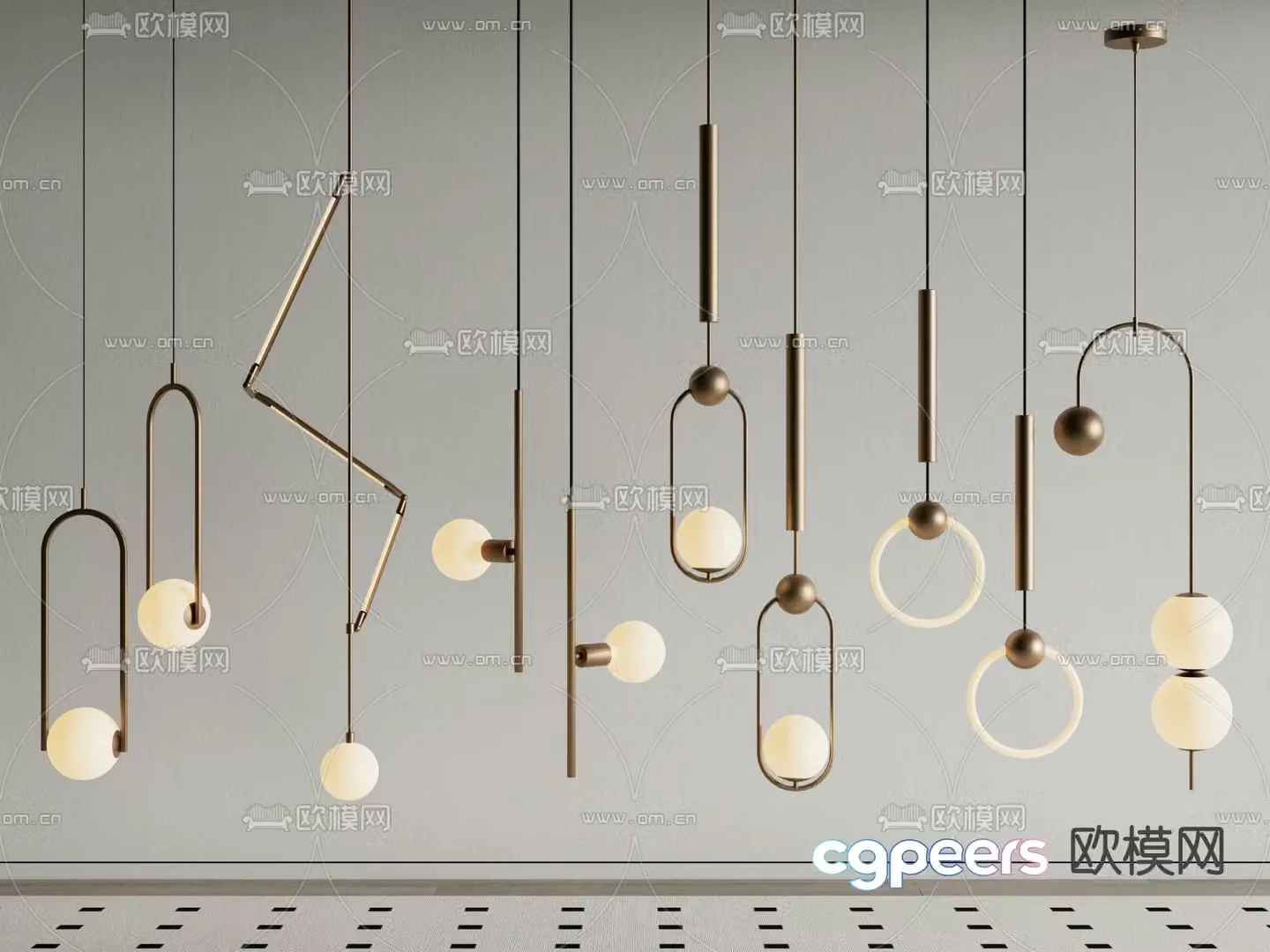 Bedside small chandelier 3d model