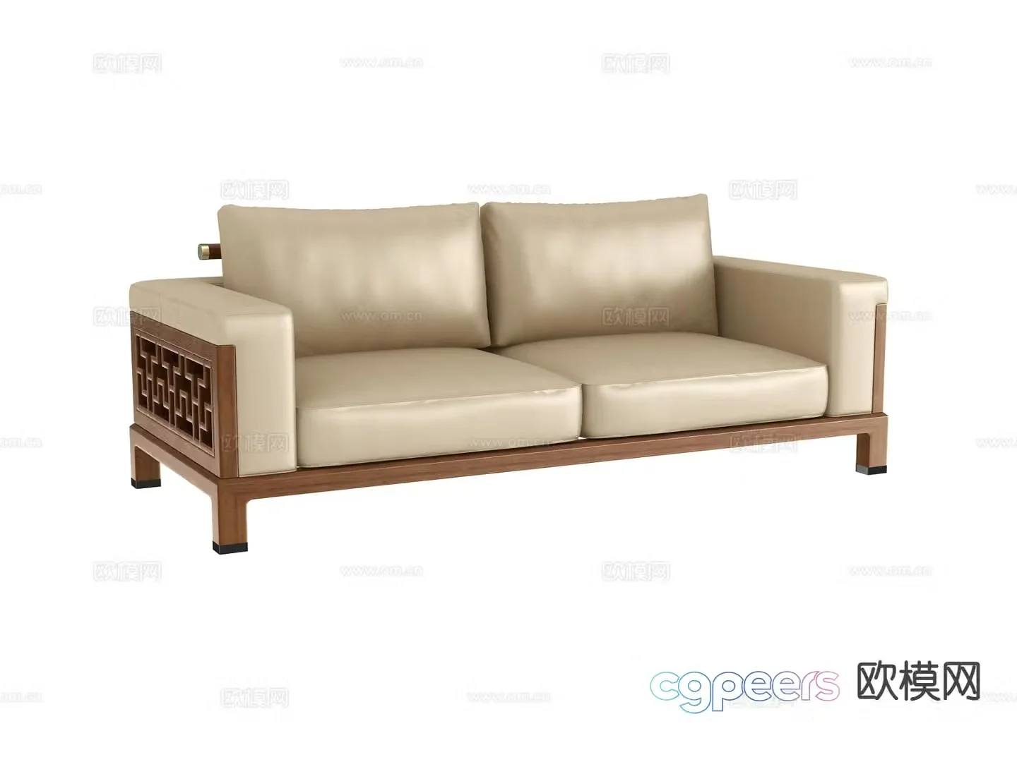 New Chinese style double sofa 3d model