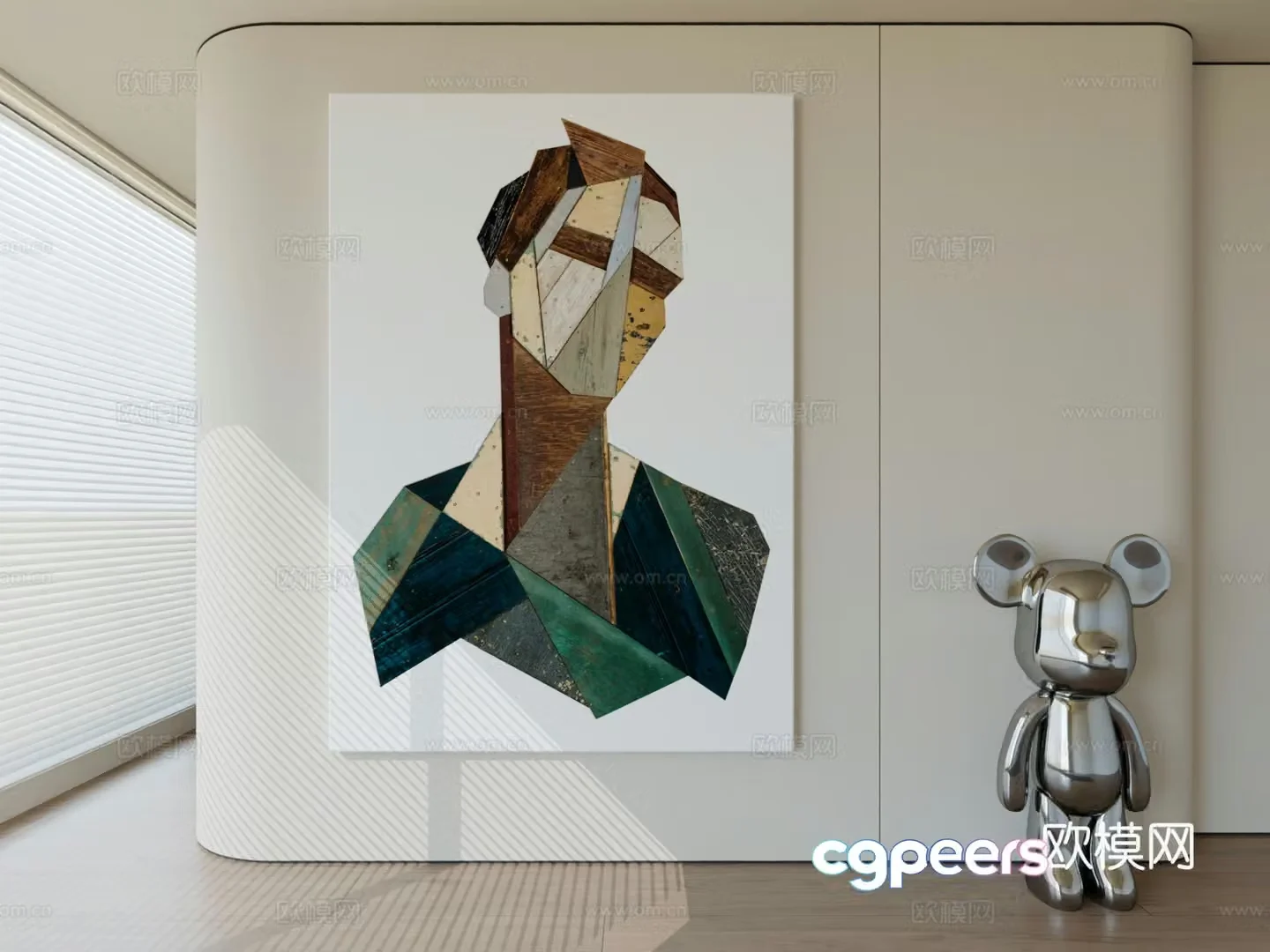 Modern minimalist hanging painting abstract art hanging painting 3d model