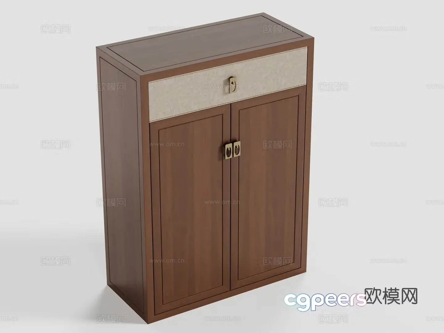 New Chinese style finished shoe cabinet low cabinet 3D model