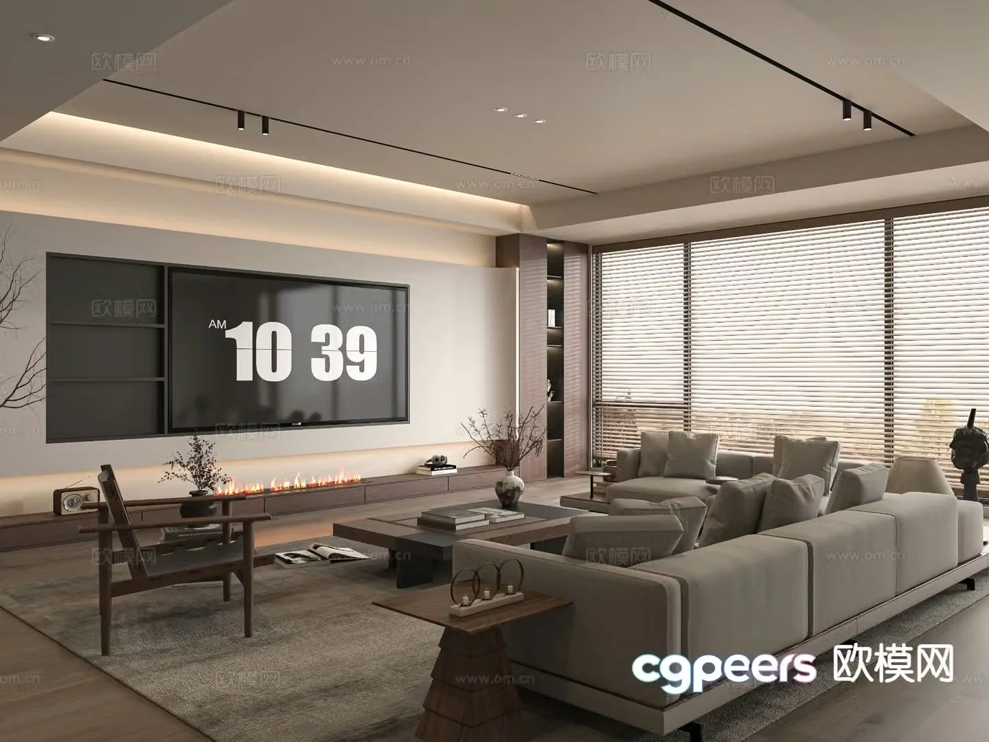 Wabi-sabi living room 3d model