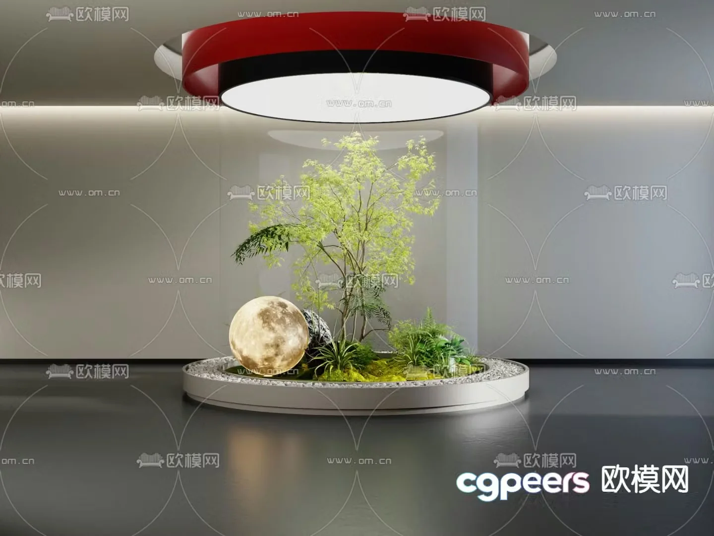 Indoor landscaping bryophytes 3d model