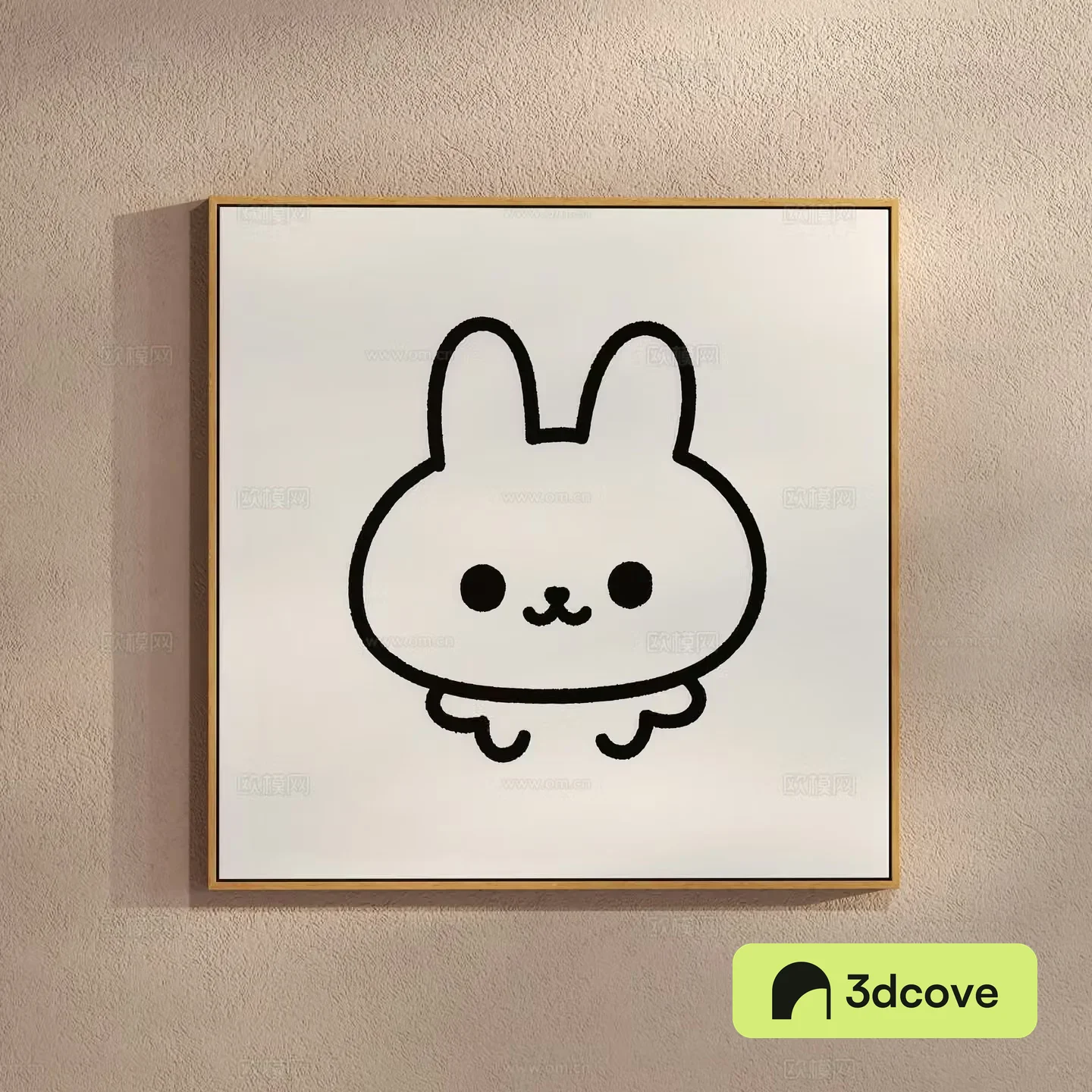 Creamy style rabbit hanging painting children hanging painting simple drawing
