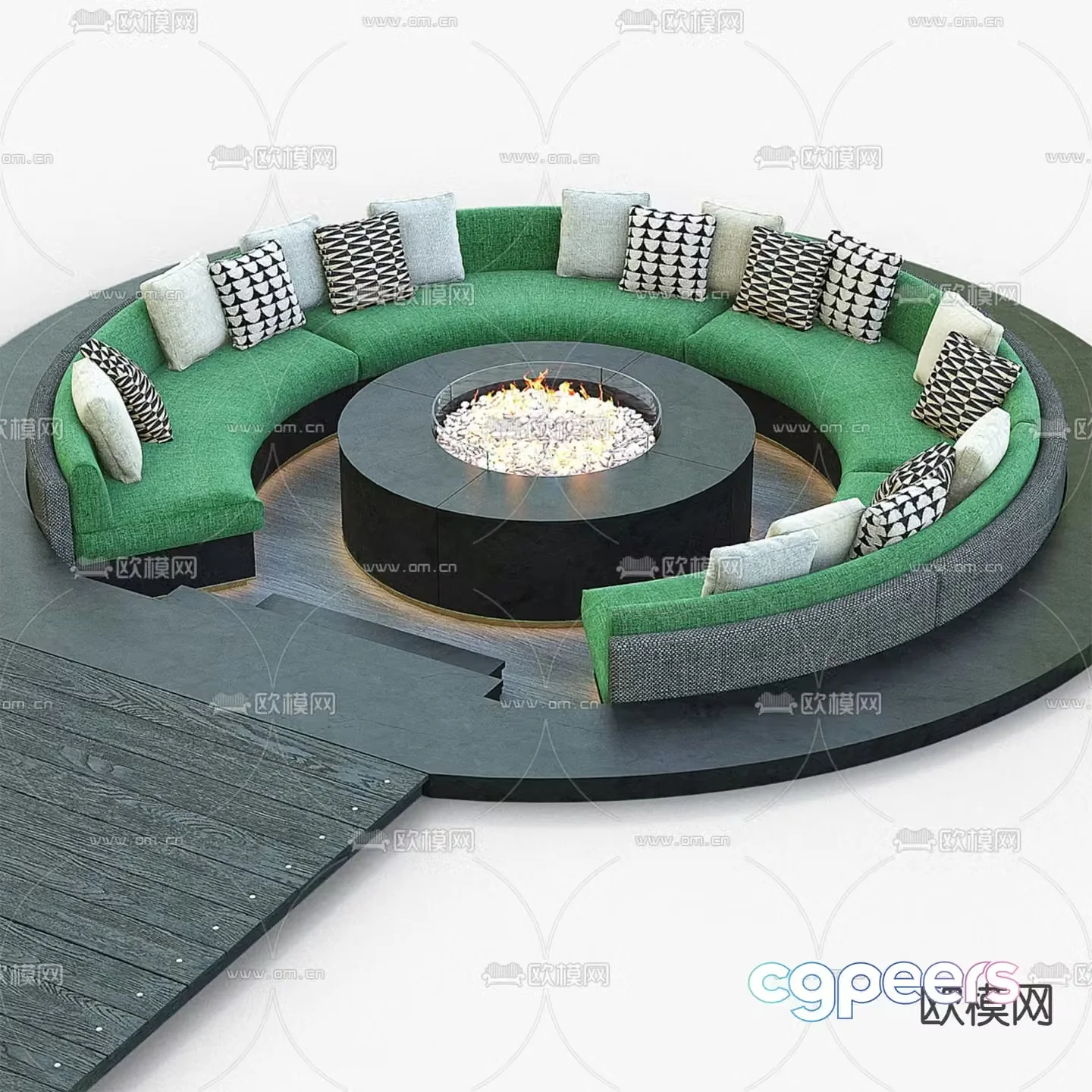 Modern curved sofa 3d model