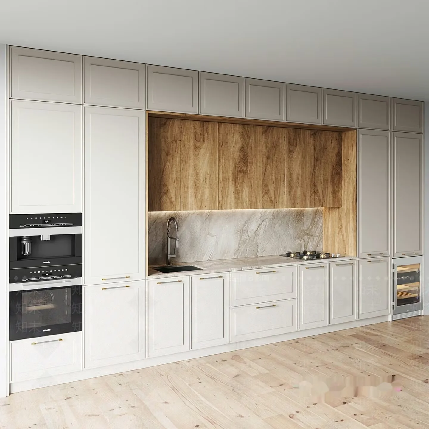 Modern Kitchen Cabinet 3D Model – 2469 – CORONA Render