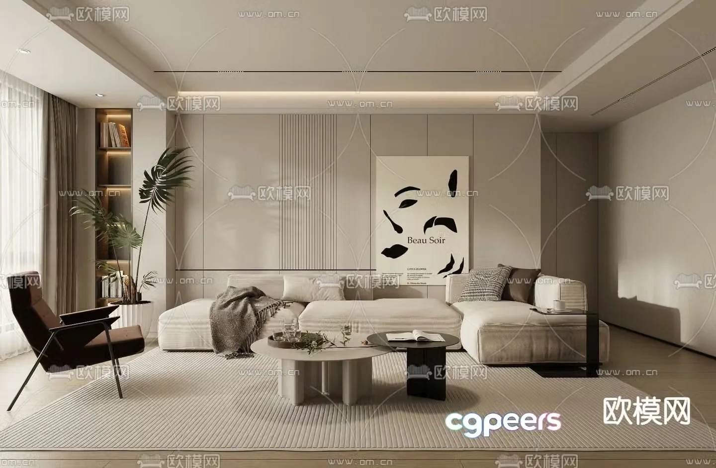 Modern living room 3d model