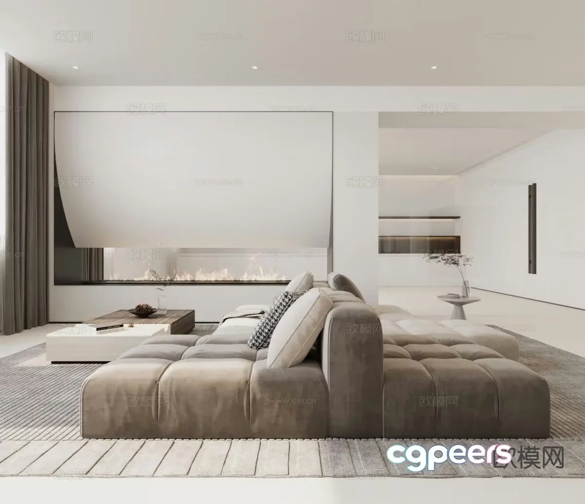 Modern modular sofa backrest sofa 3d model