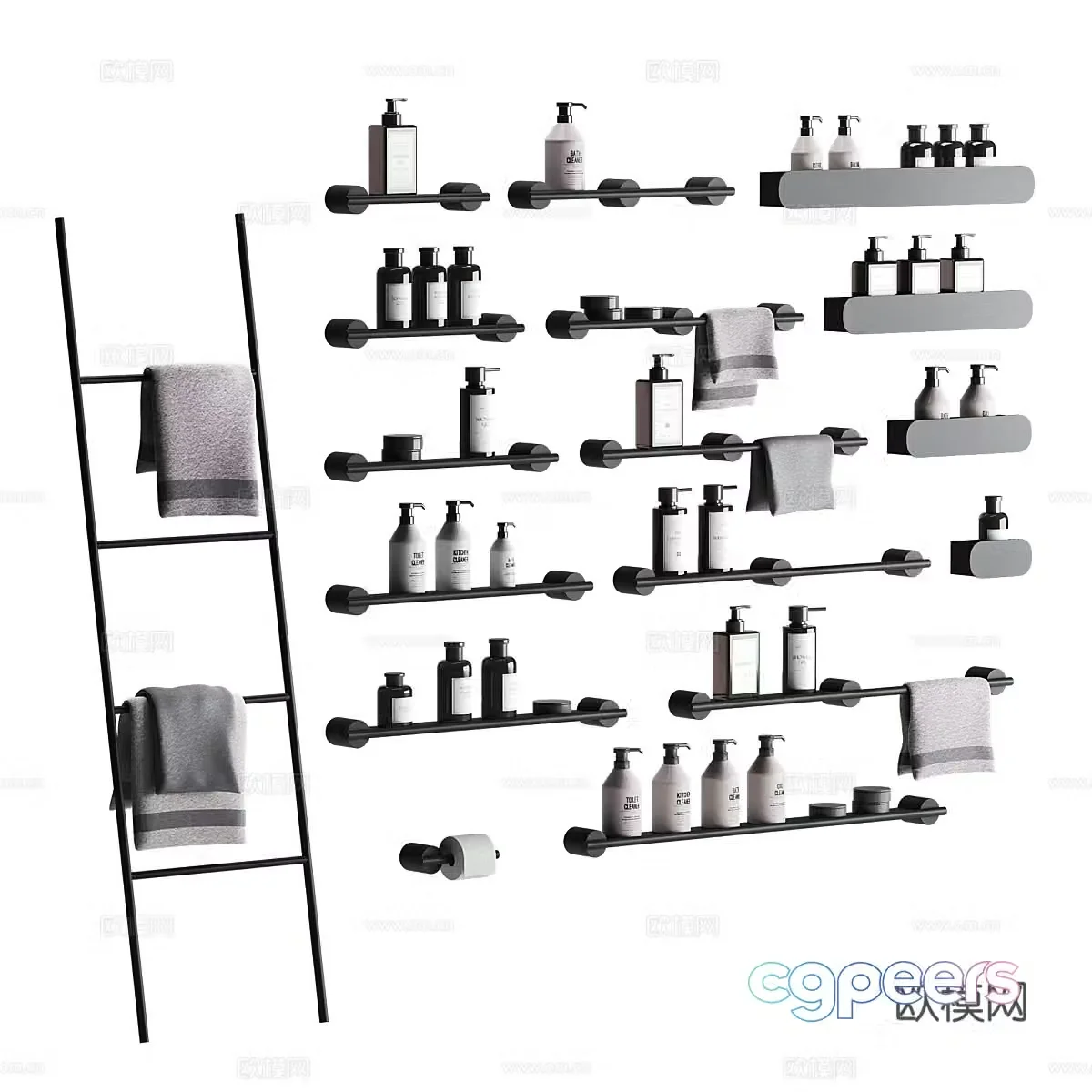Bathroom supplies Toiletries Toiletries Toiletries Toiletries Bathroom accessories 3D model