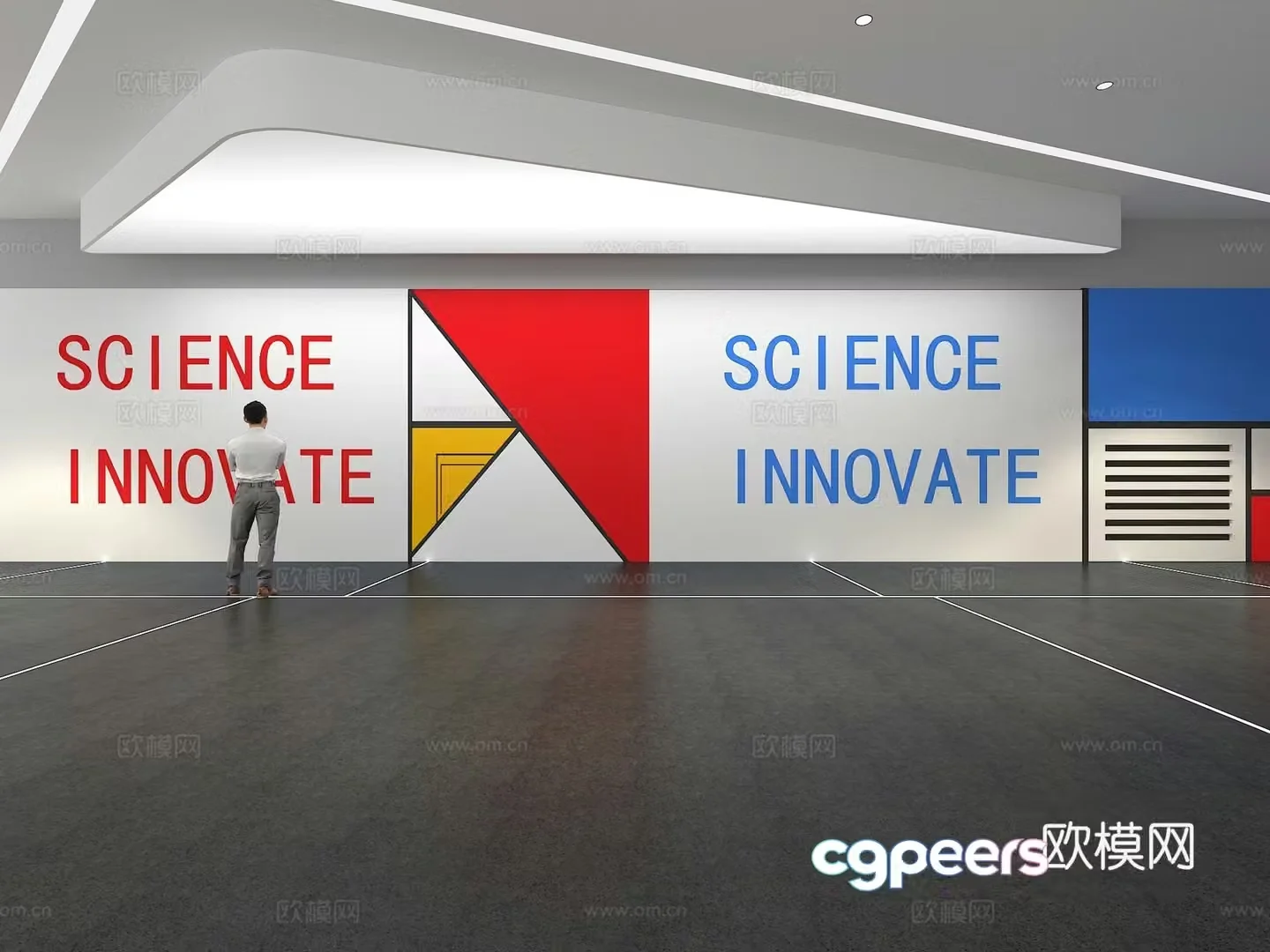 Cultural wall Corporate culture wall Display wall Classroom Exhibition hall Campus culture Corridor 3D model
