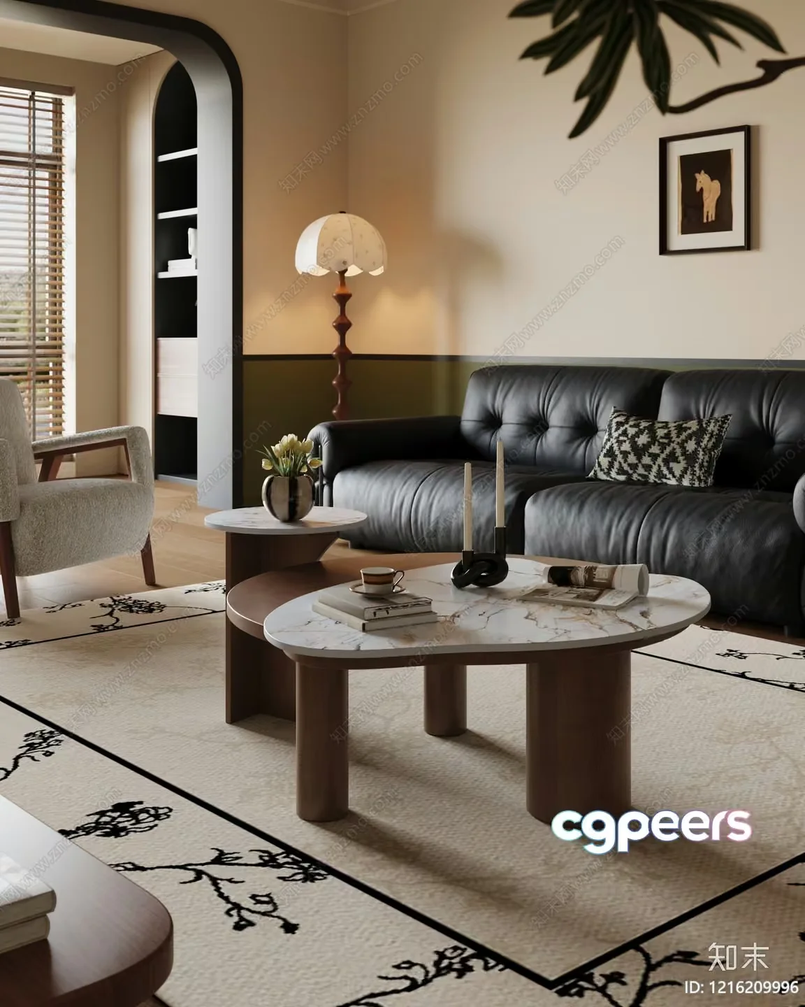 Modern Living Room 3D Model – 16505 – VRAY Render