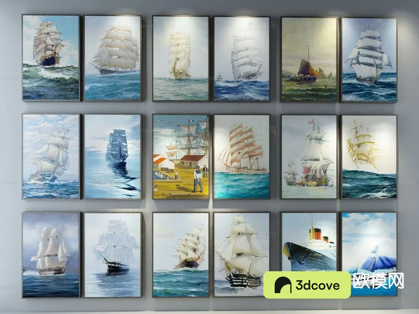 Modern sail hanging painting oil painting decorative painting