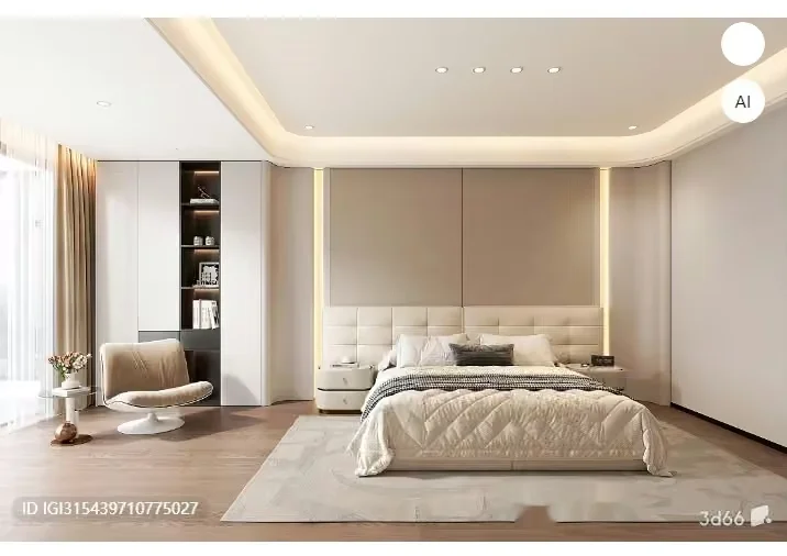 Cozy Modern Bedroom 3D Model – 8839 – VRAY Render