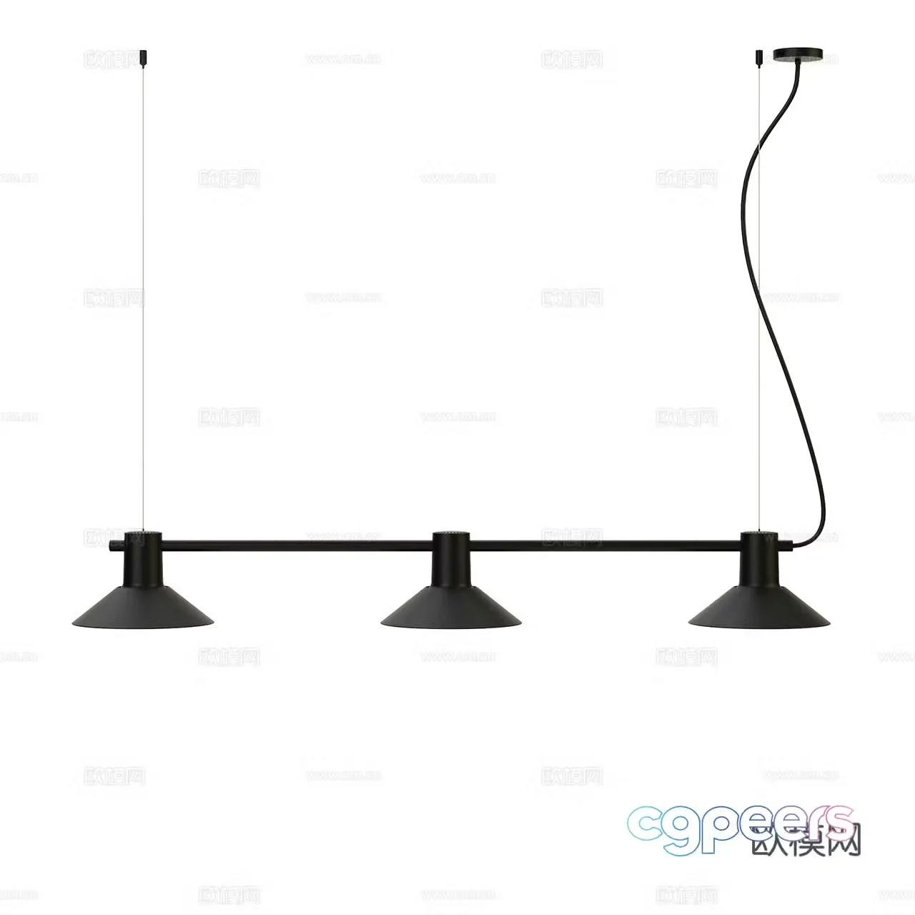 Zero Minimalist Chandelier Decorative Chandelier Multi-head Chandelier Long Strip Chandelier Restaurant Chandelier 3D Model