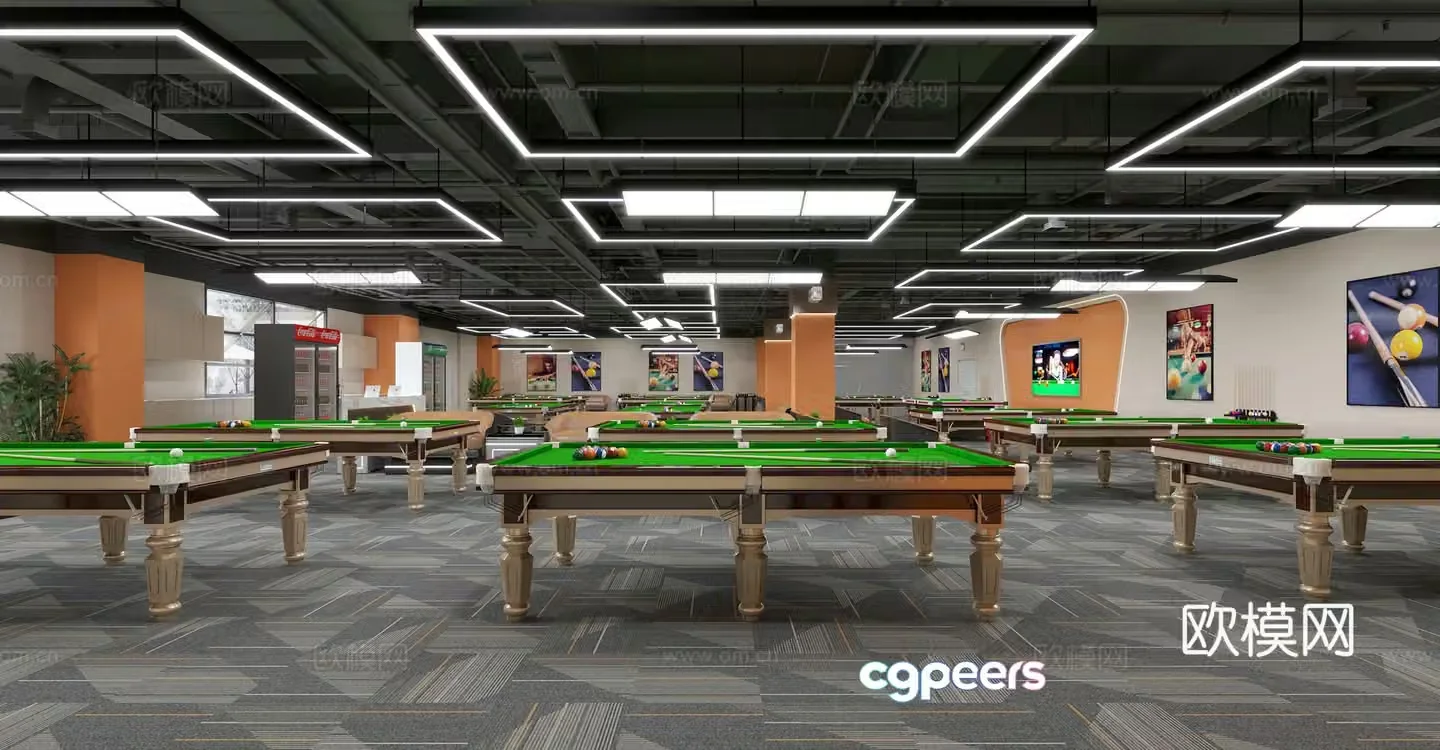 Modern billiard room billiard room 3d model