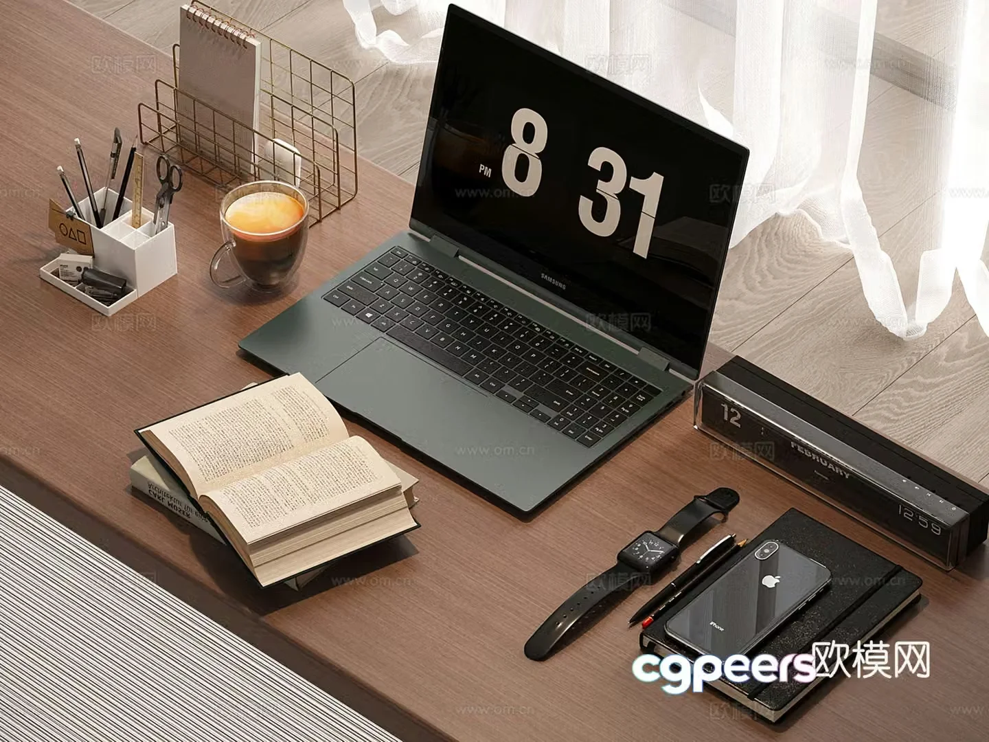 Modern laptop digital product 3d model