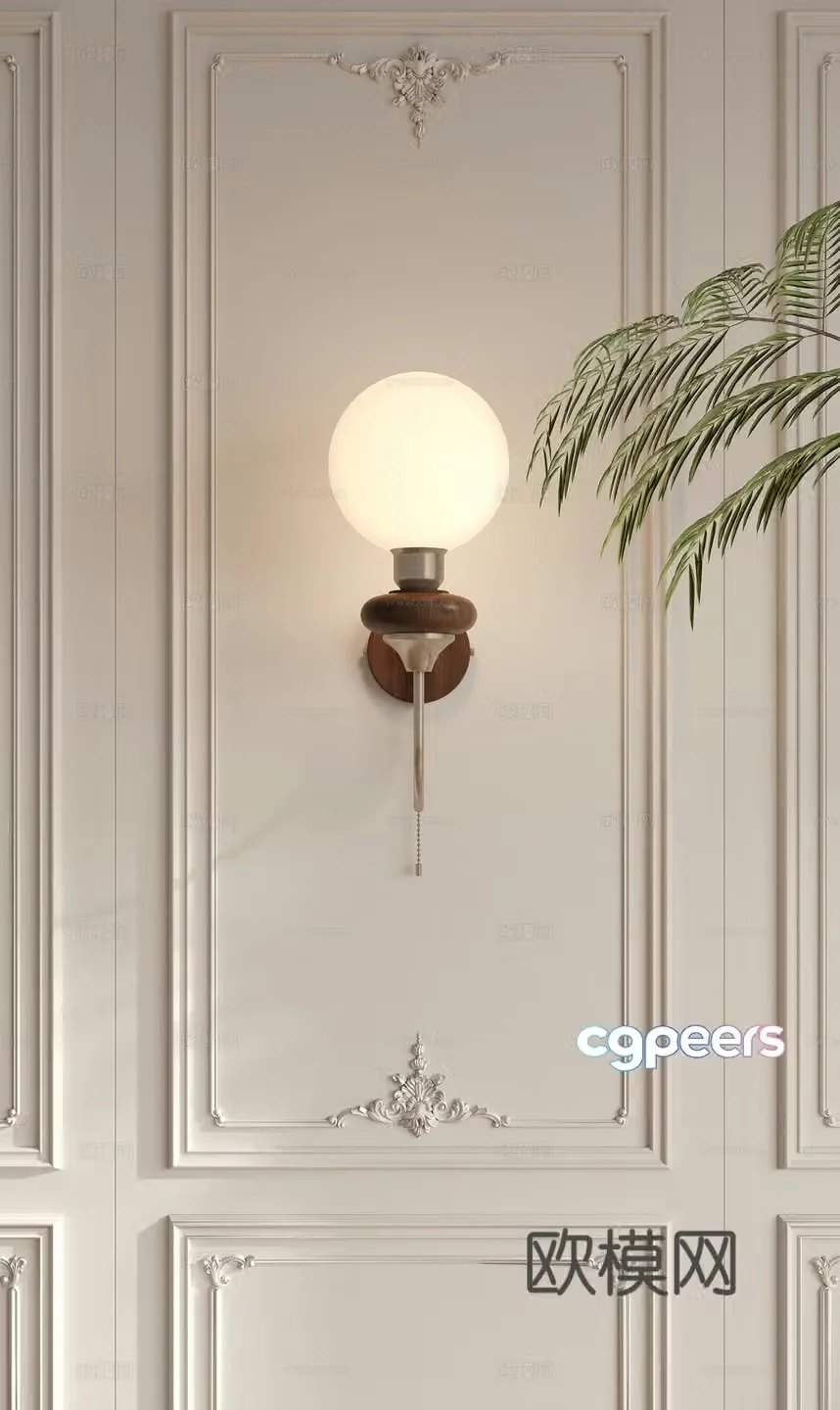 Medieval style wall lamp 3d model
