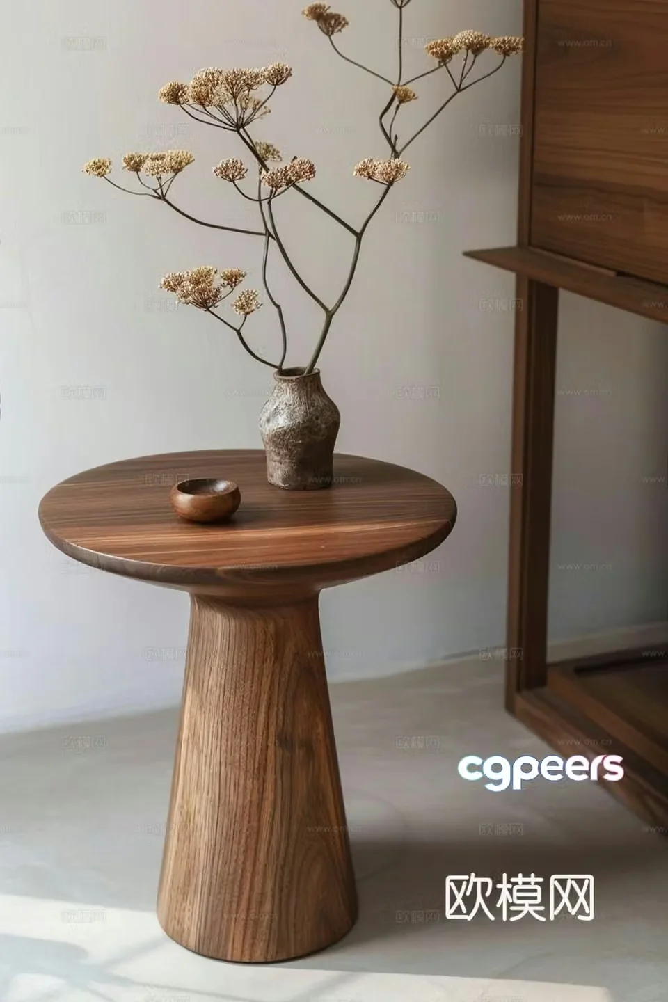 New Chinese style side table side table corner table round table jewelry ornament combination 3D model