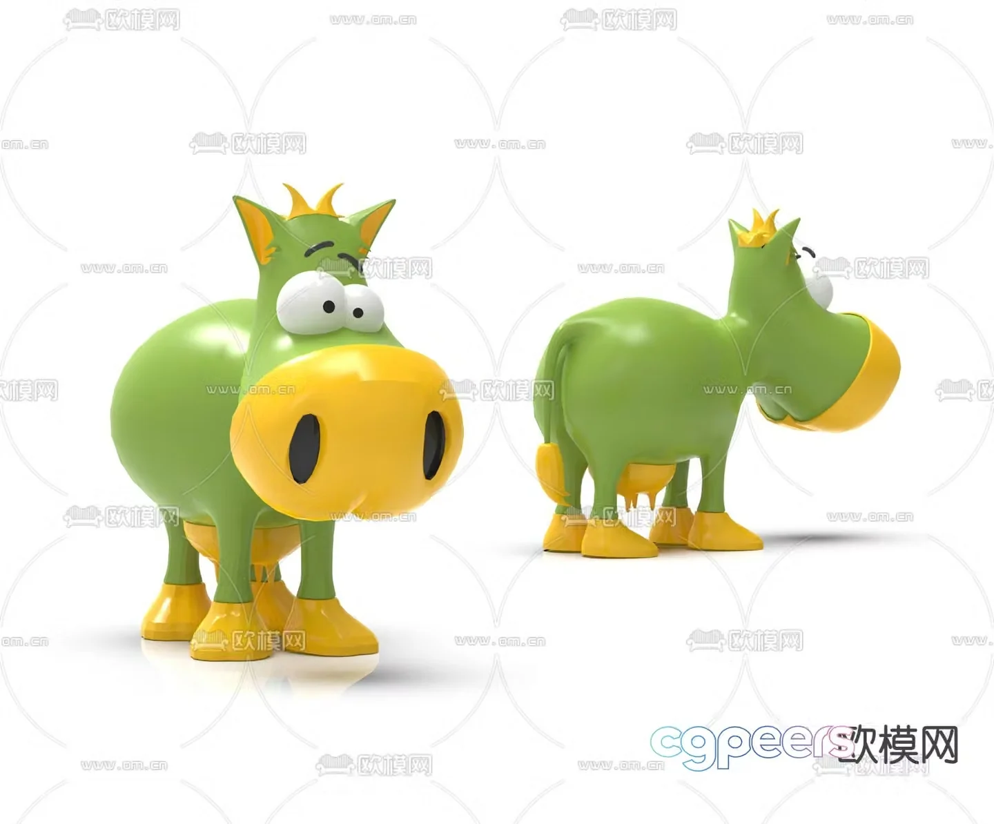 Modern anime cartoon doll 3d model