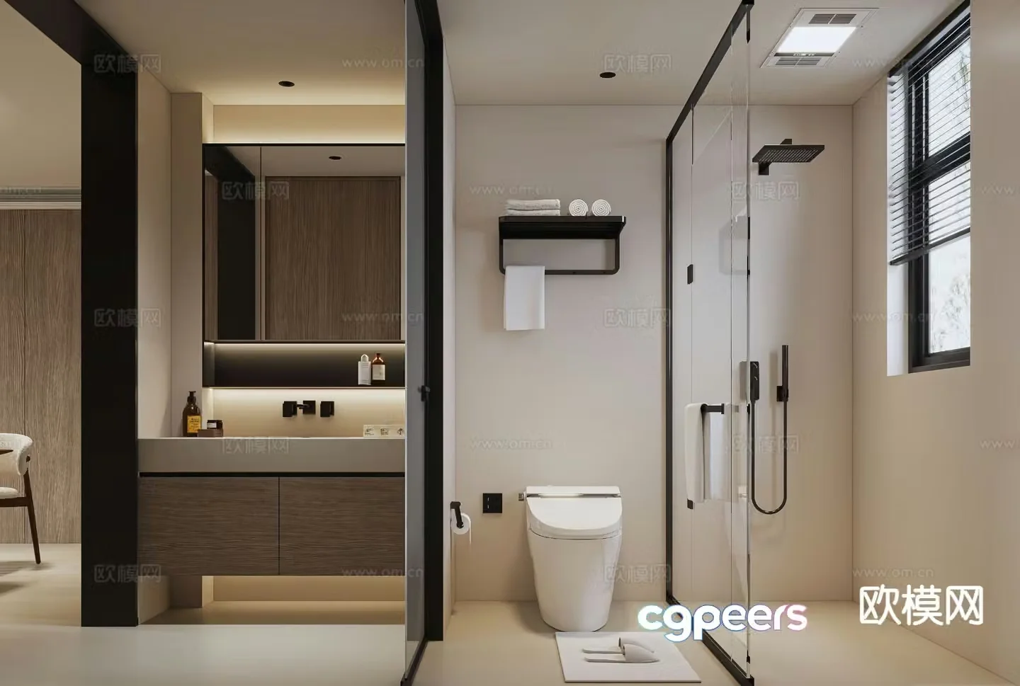wabi-sabi bathroom bathroom toilet 3d model