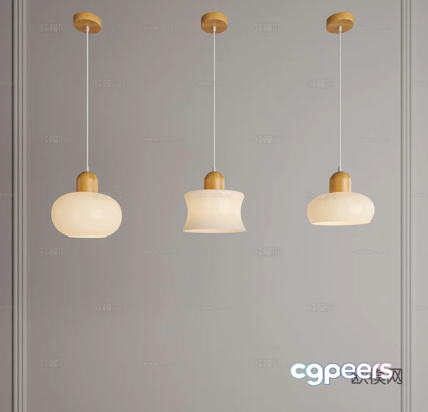Cream-style chandelier Log chandelier Pastoral chandelier Nordic chandelier Medium chandelier Restaurant chandelier 3D model