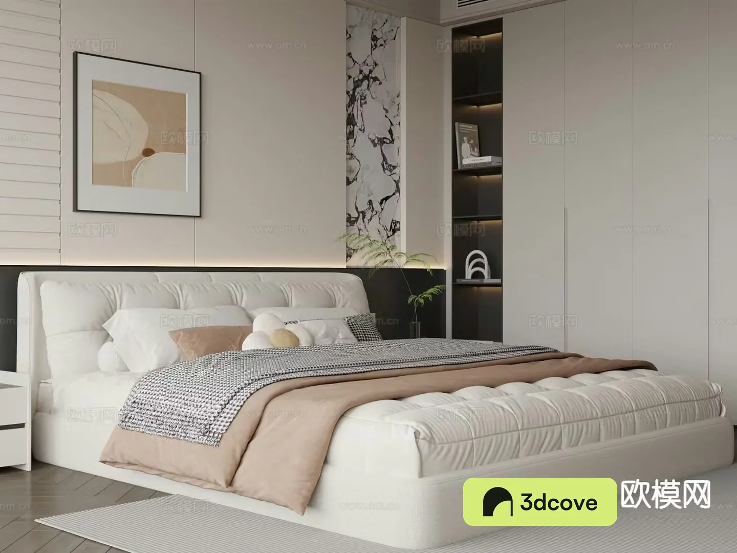 Cream style double bed