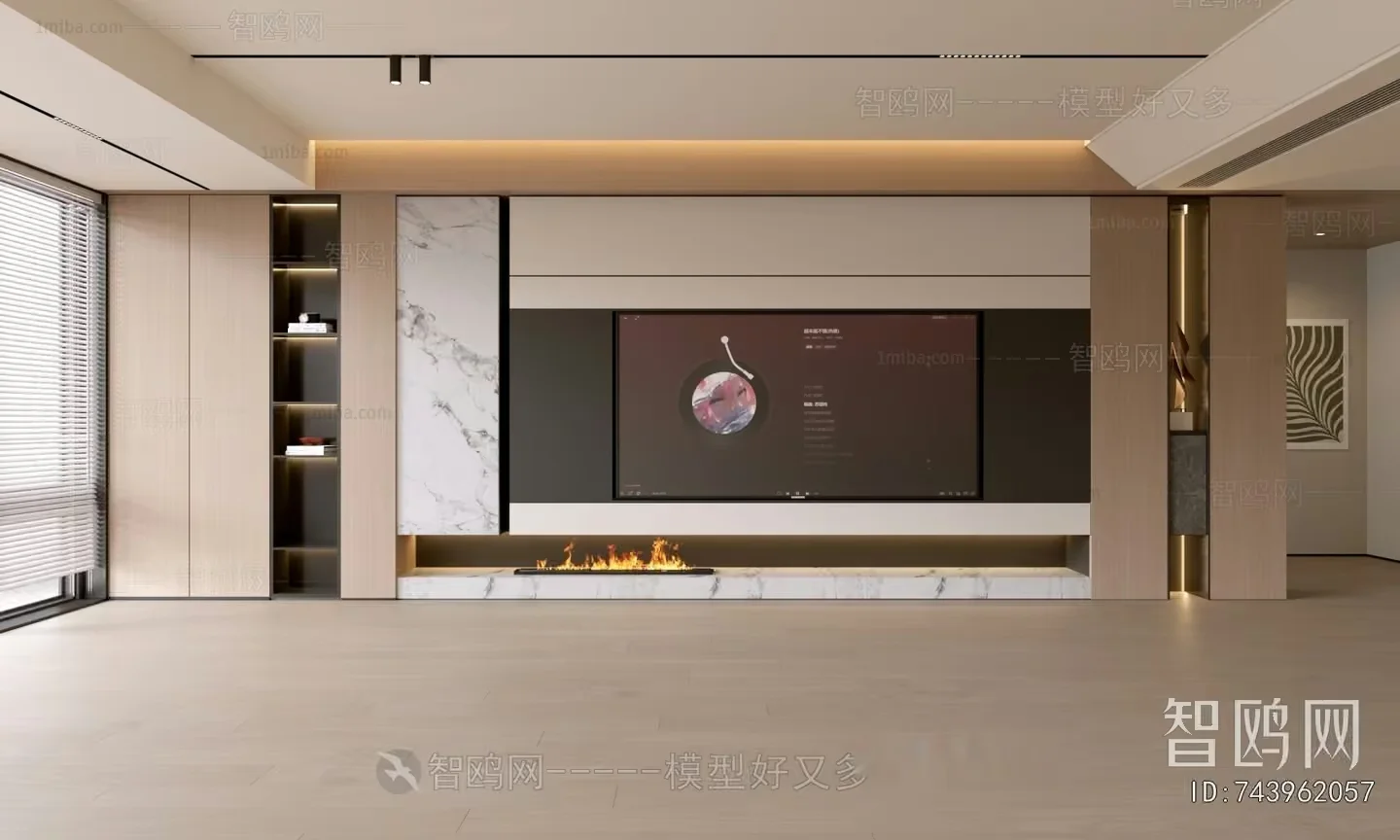 Modern Living Room 3D Model – 4643 – VRAY Render