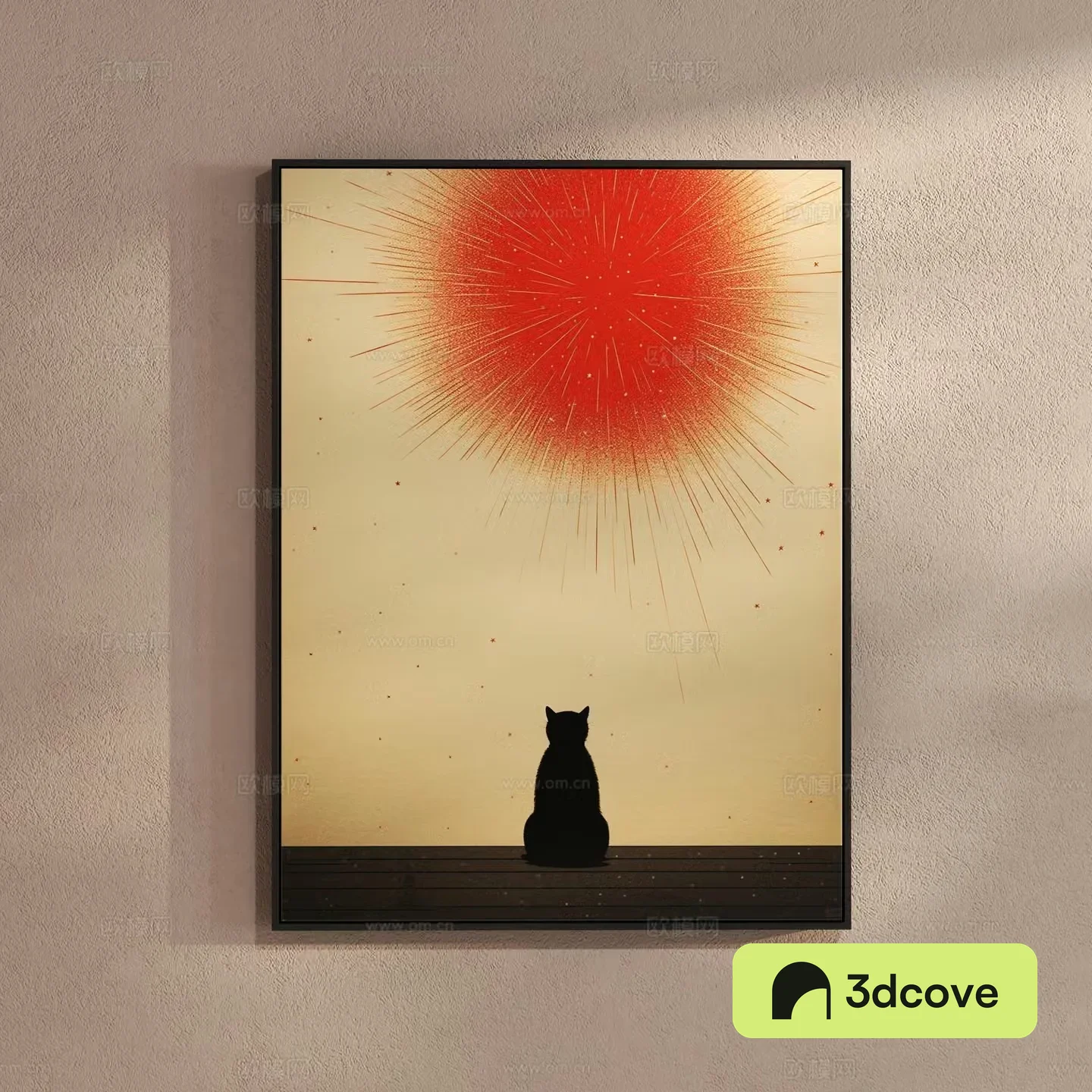 Modern cat art hanging painting