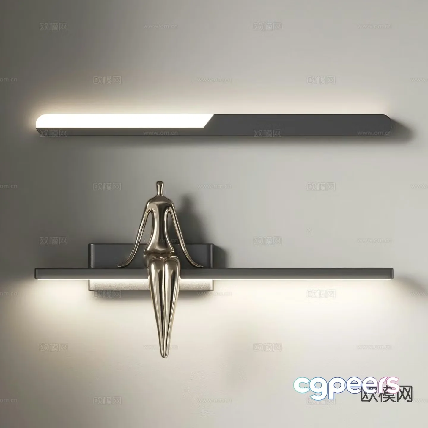 Light luxury wall lamp long wall lamp minimalist wall lamp 3D model