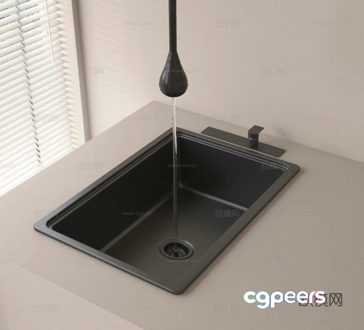 Faucet sink wash basin 3D model