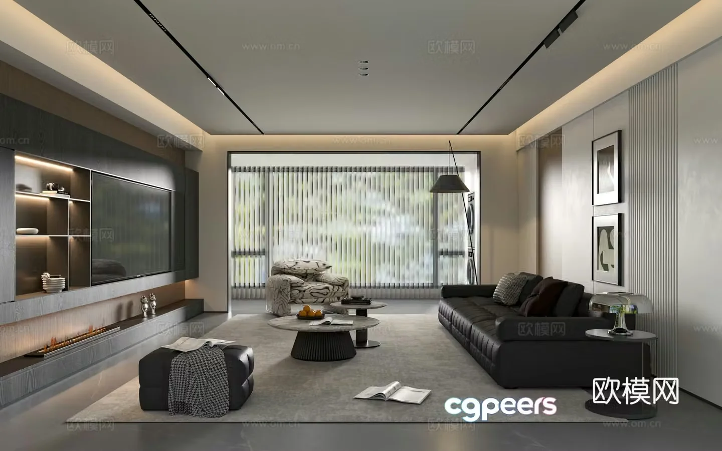 Modern Italian living room Italian home living room Italian sofa coffee table combination 3D model