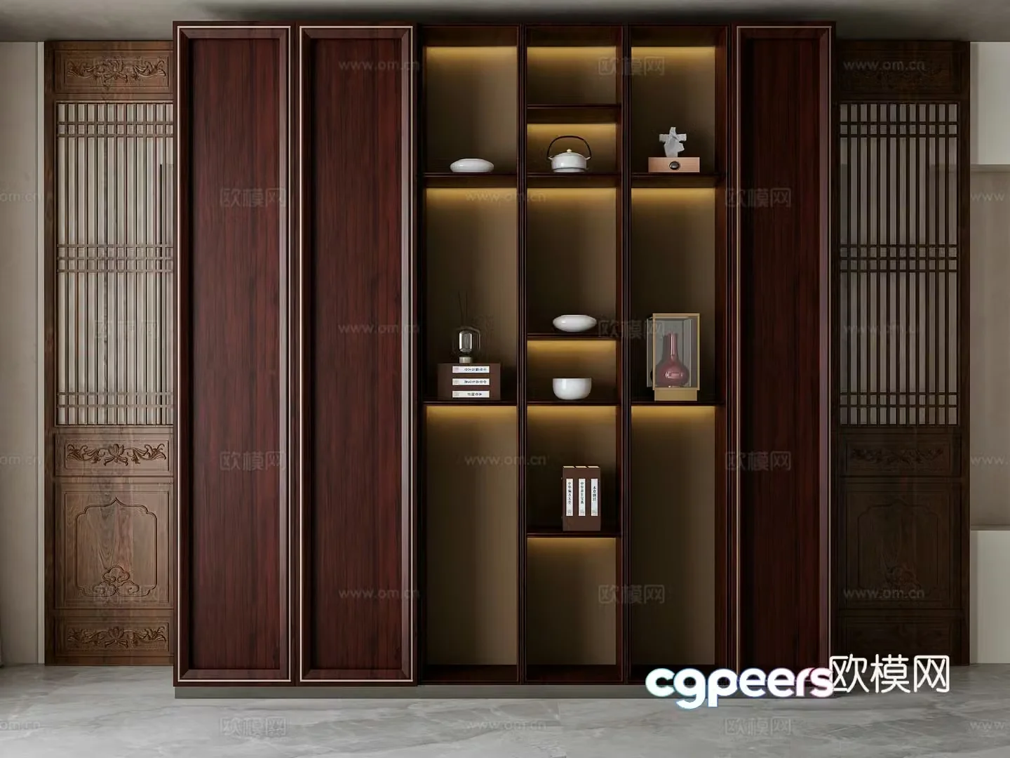 New Chinese style decorative cabinet 3D model