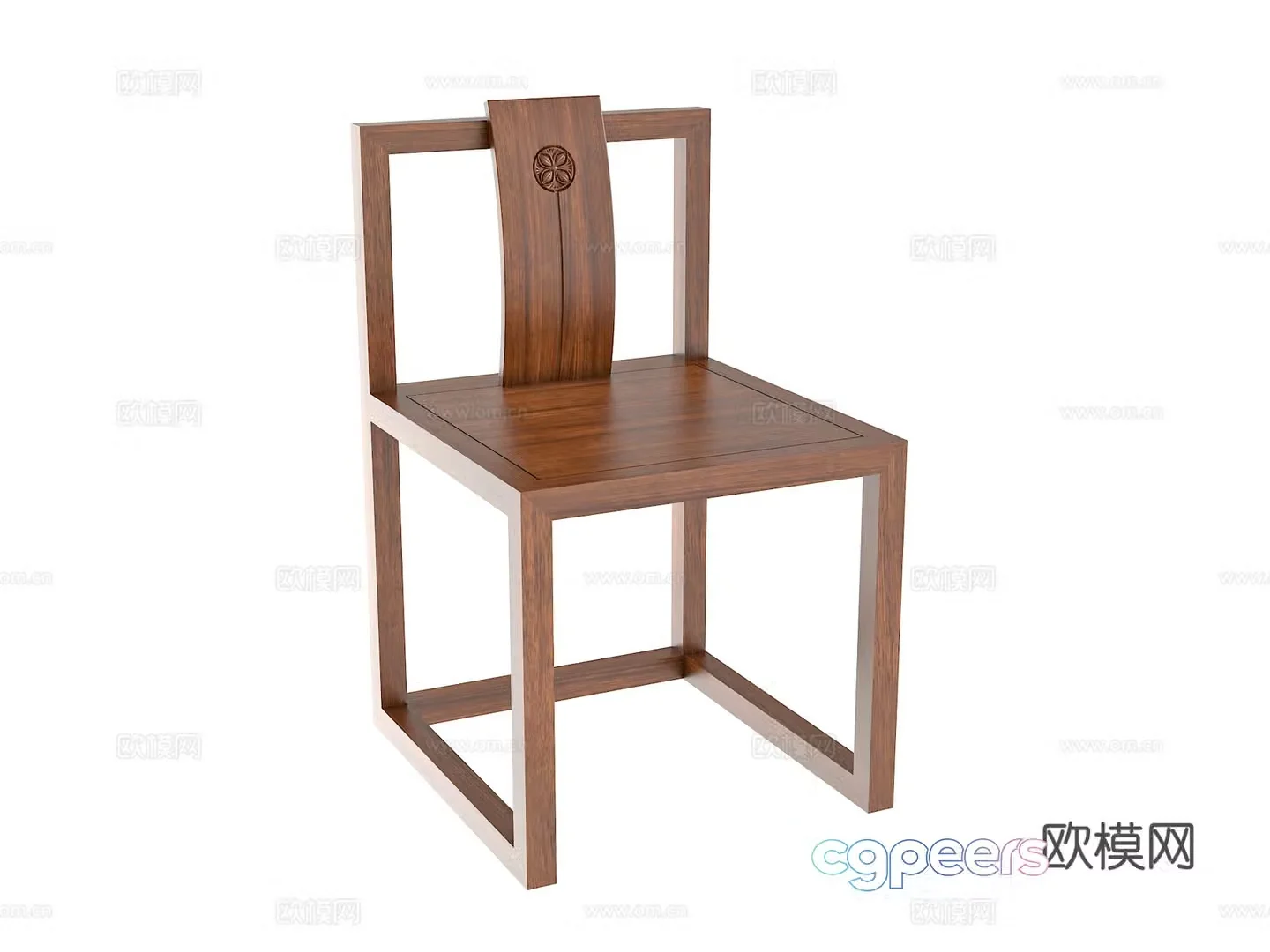 New Chinese style book chair 3d model
