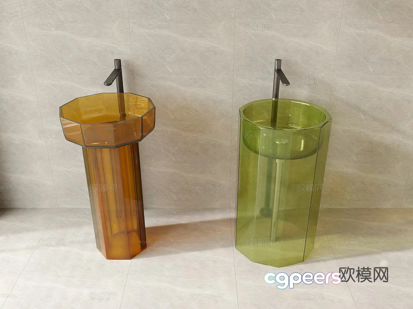 Modern transparent washbasin washbasin 3d model