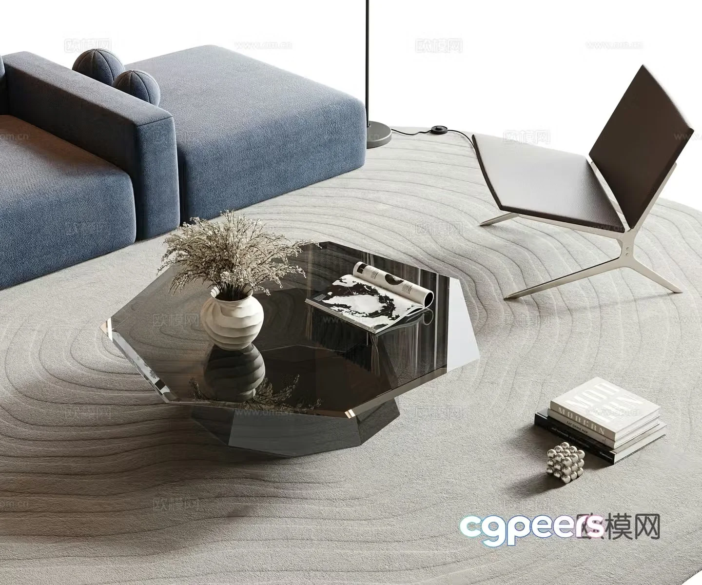 Modern minimalist tea table special-shaped tea table glass tea table round tea table acrylic tea table book 3d model