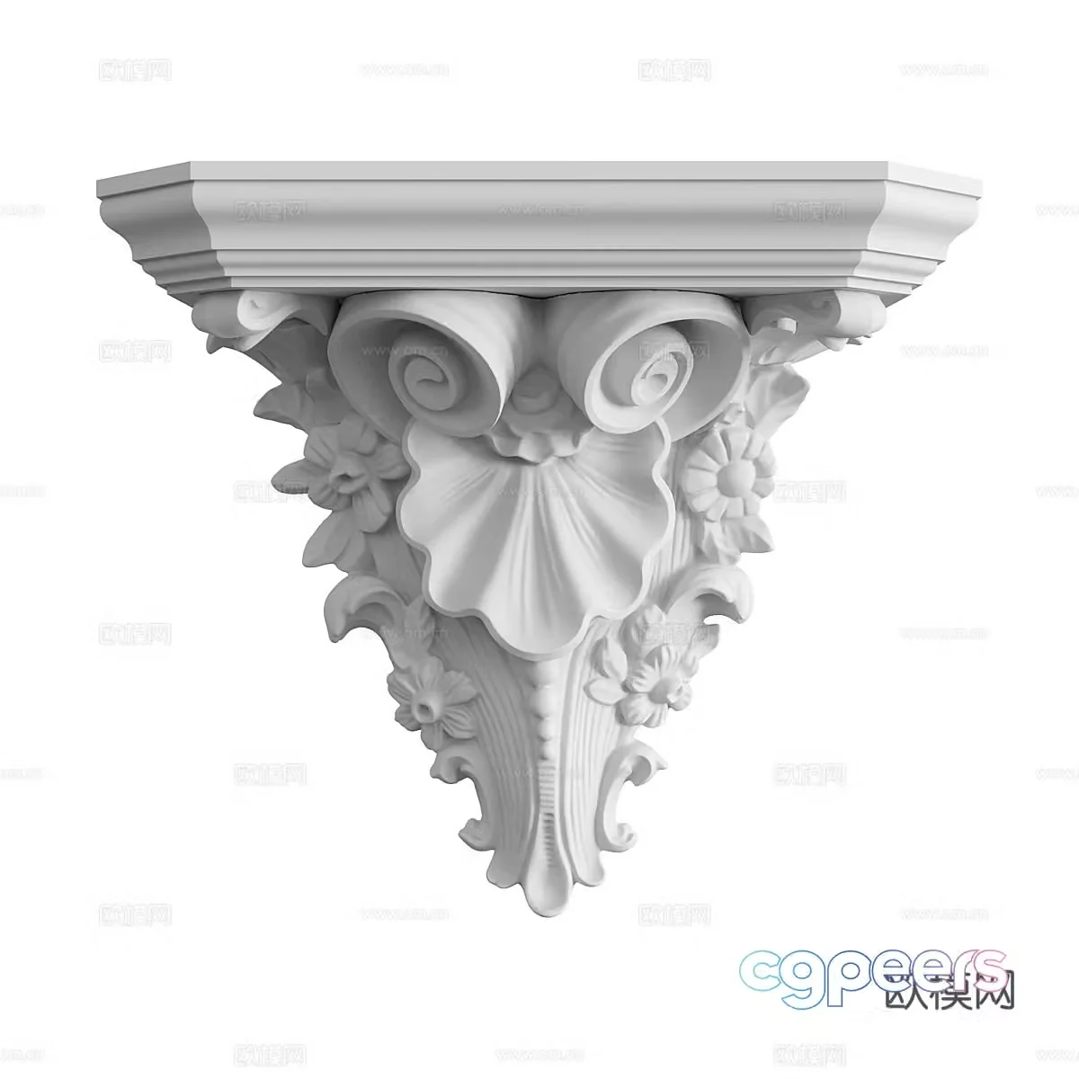 European simple carved pillars Columns Simple carved pillars European columns 3D model