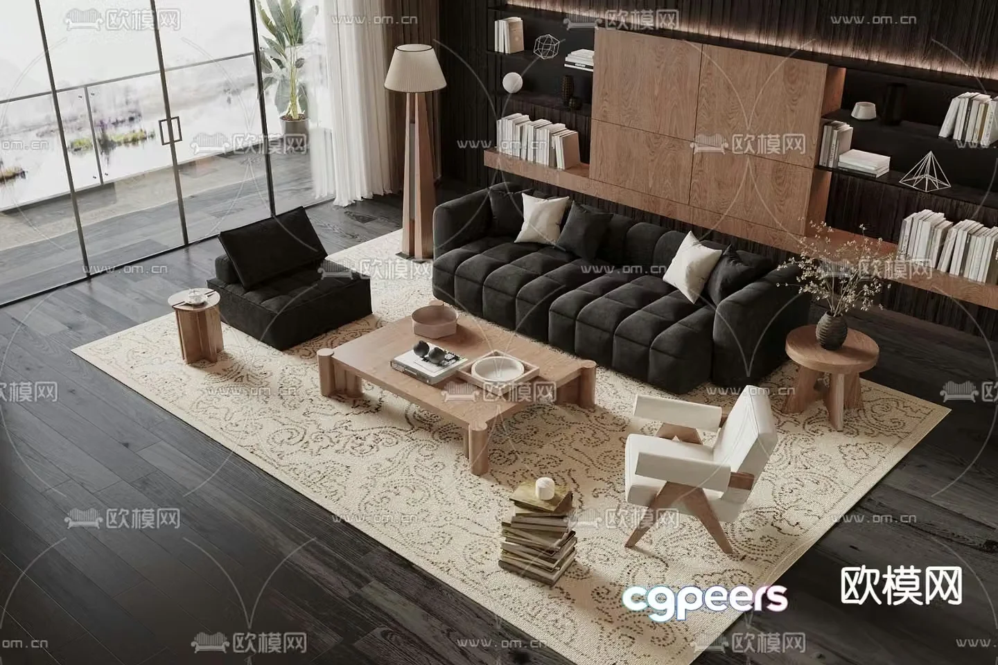 Medieval style sofa combination 3d model