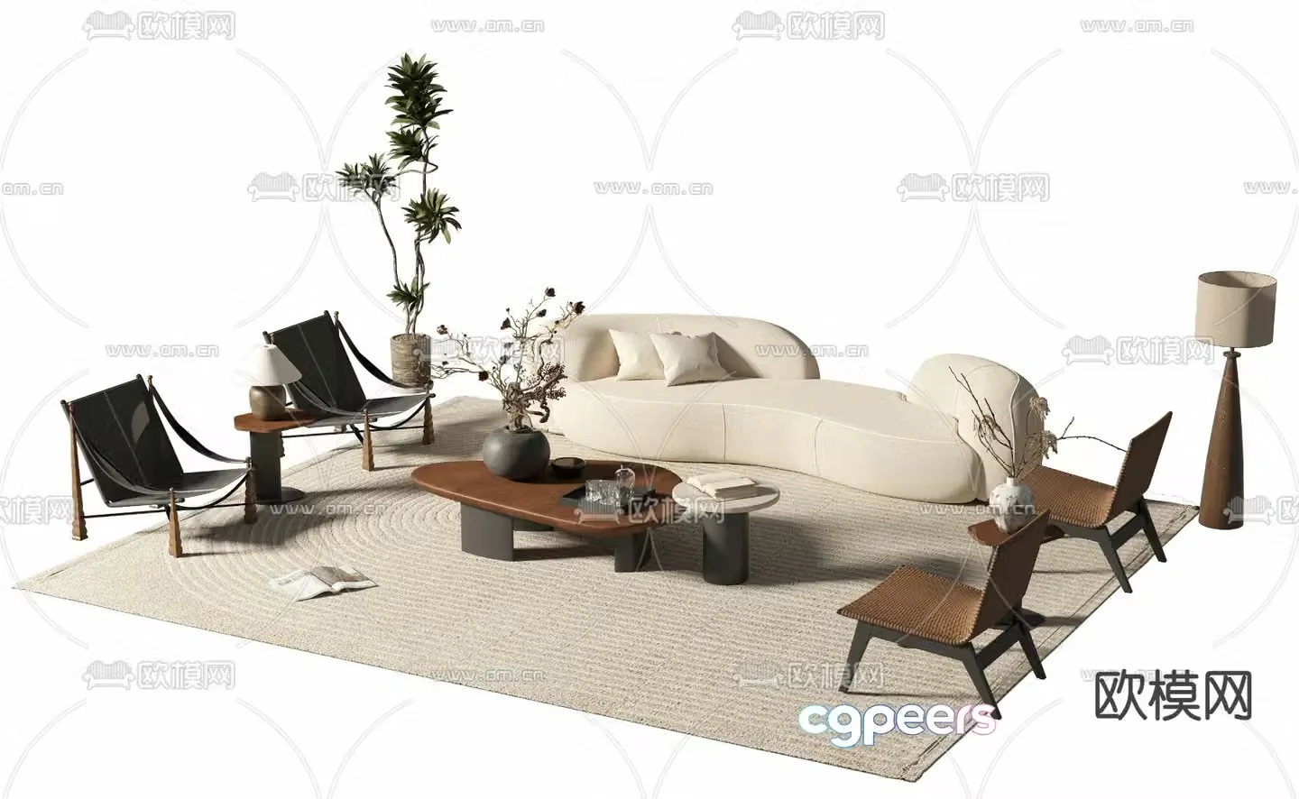 Medieval style modular sofa 3D model