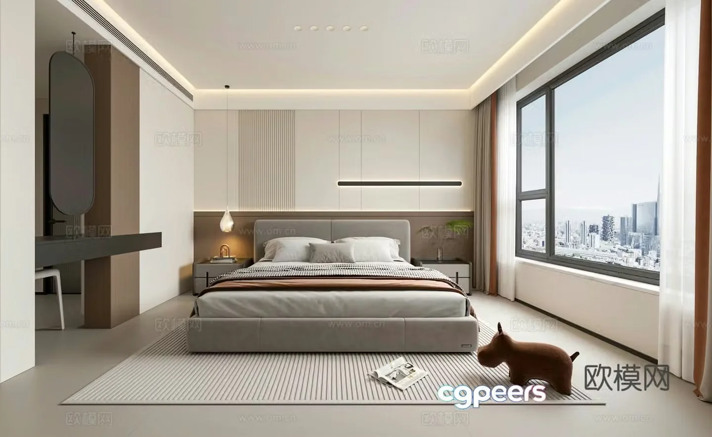 Modern bedroom master bedroom 3d model