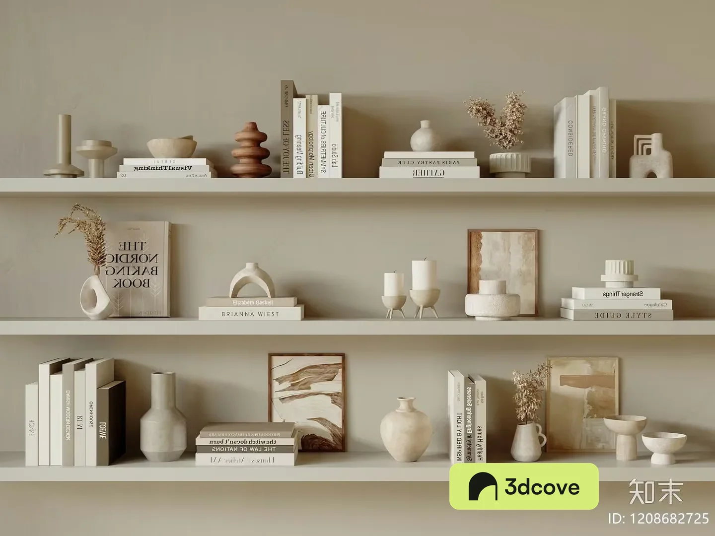 Neutral-Toned Bookshelf