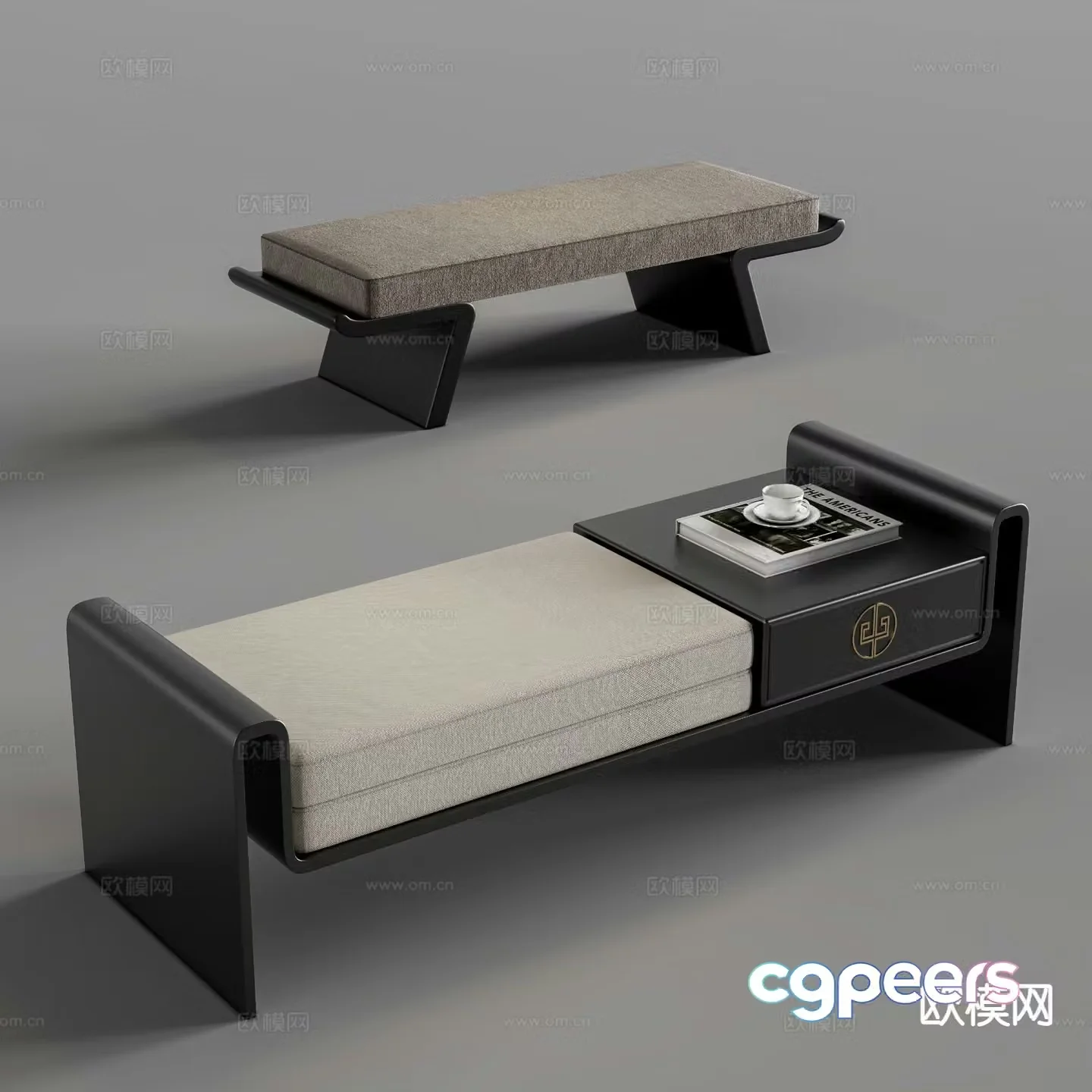 New Chinese style stool bench sofa stool 3d model